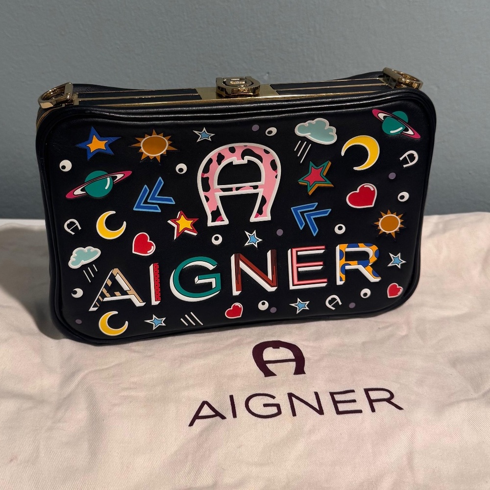 Aigner Space Love Clutch Bag